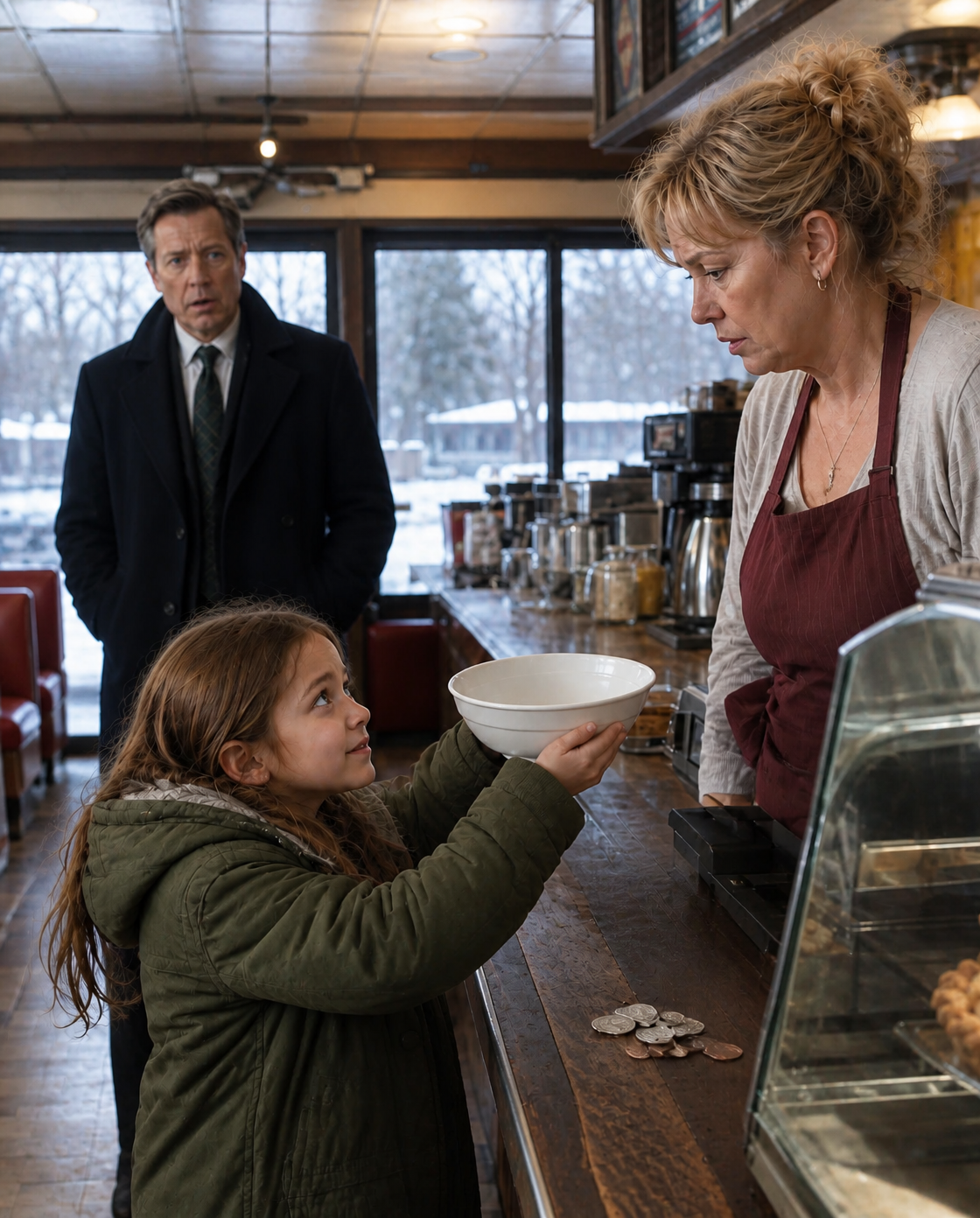 “Just One Bowl…” The Little Girl Begged—But The Waitress Ignored Her, Then The Millionaire Heard And