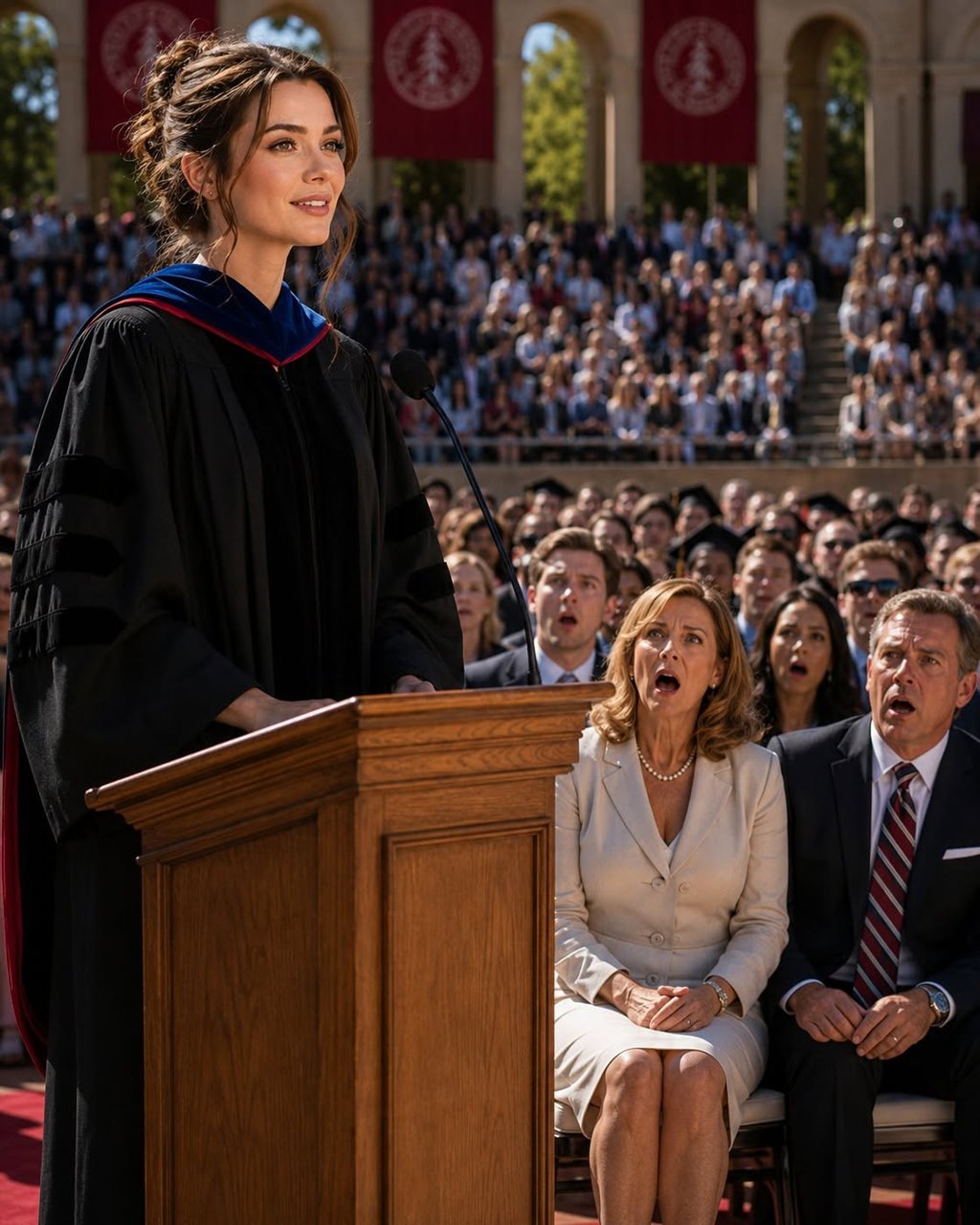 My own mother said my PhD graduation wasn't worth the flight, so I crossed the Stanford stage completely alone.