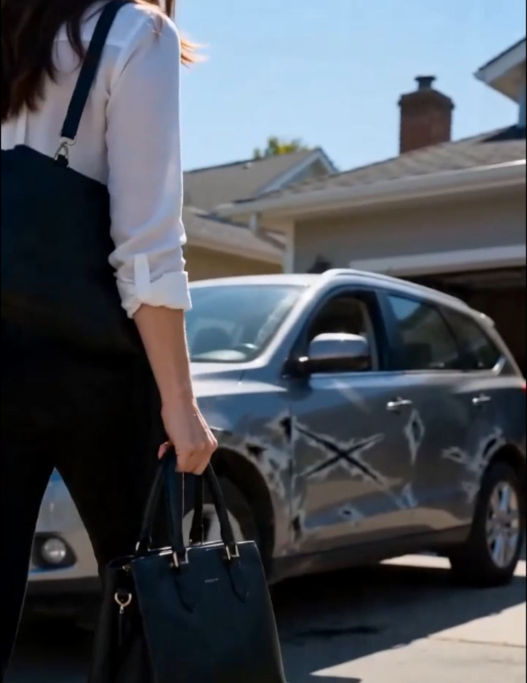 She came home to find her car destroyed. Then they told her it was her fault.