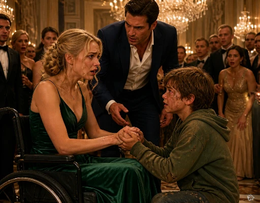 The ballroom had become so quiet that the music seemed miles away.