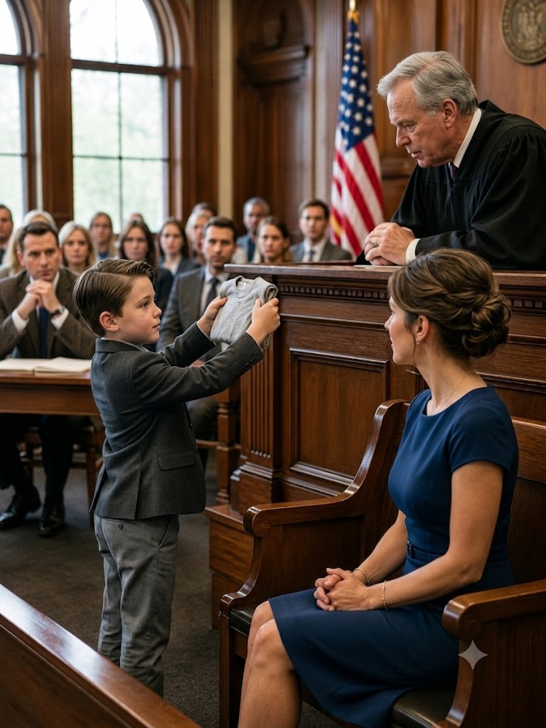My Ex-Husband’s Lawyer Held Up My Son’s Worn Shirt To Prove I Was An Unfit Mother—But My Eight-Year-Old Opened The Shirt, Revealed The Hidden Words He Had Secretly Written, Exposed His Father’s Biggest Lie, And Turned The Custody Hearing Into A Verdict No One Saw Coming