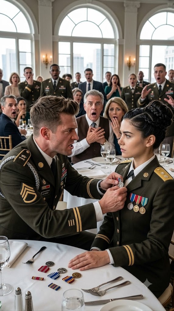 My mother forced me into a blind date with a Navy Commander, insisting I should be grateful a “decorated officer” even looked my way. But the second we sat down, his arrogance came out. He grabbed my arm and smirked, “You’ll follow my rules, sweetheart.” I didn’t argue. I just reached into my bag and set my Admiral’s medal on the table with a sharp clink. “Actually, Commander… you’re way out of line.” The blood instantly drained from his face.