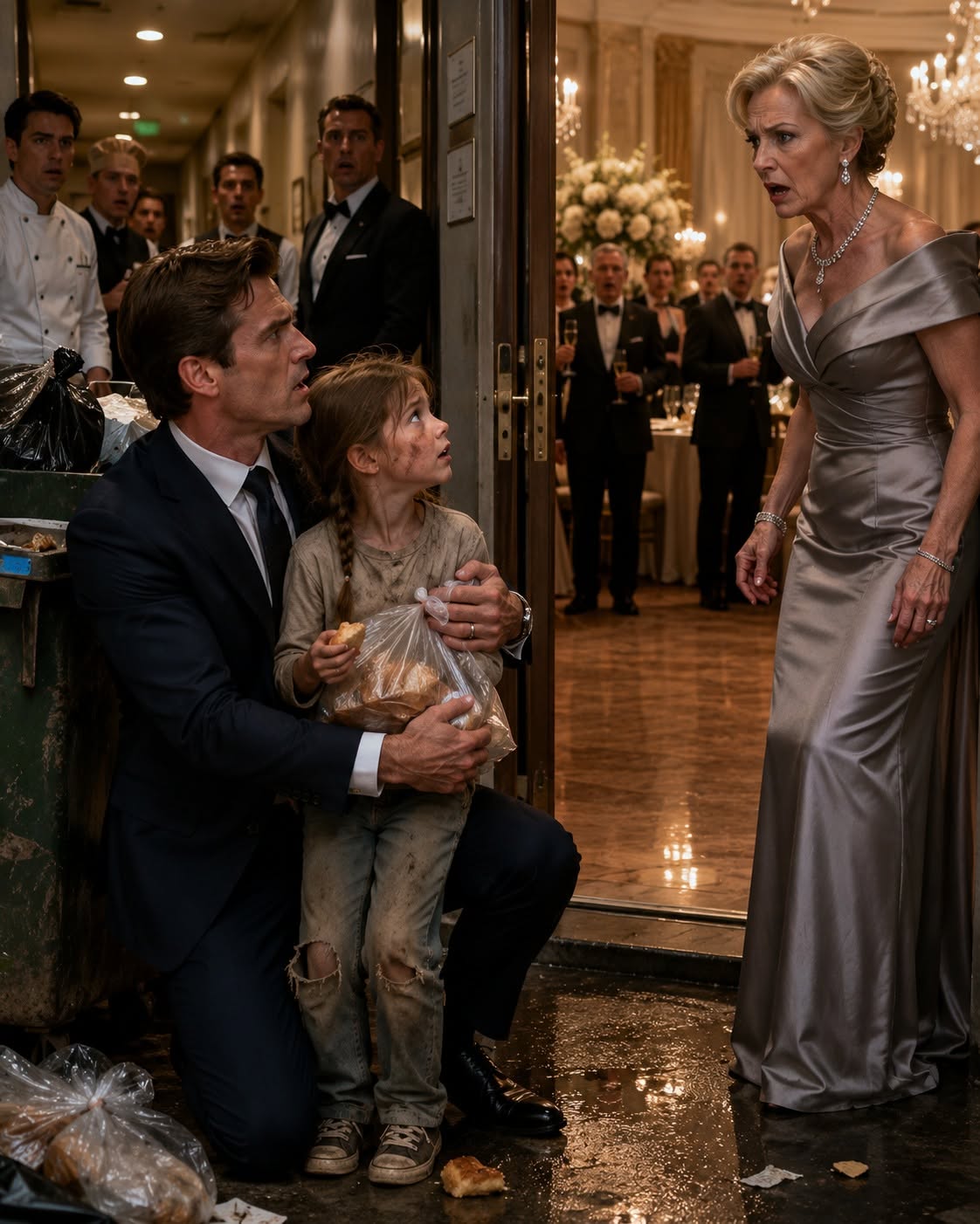 I found my daughter digging through hotel trash for bread while hundreds of guests celebrated my mother’s birthday with champagne, orchids, and untouched desserts