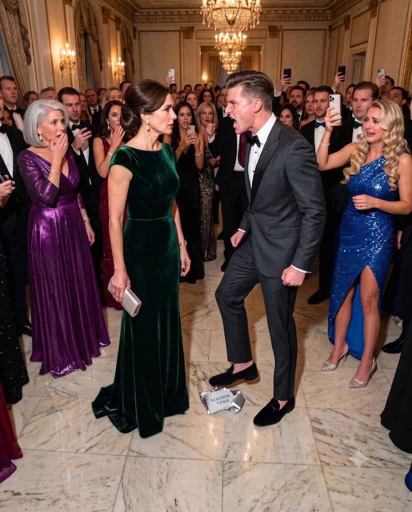 At a crowded gala, the CEO’s son hum:iliated me in front of everyone, throwing my silver name card to the floor and stepping on it so his girlfriend could take my VIP seat. I stayed silent for one painful moment, then told him his mistake had just cost his mother $1.3 billion.