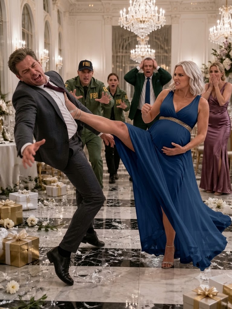 I was eight months pregnant with our miracle baby when my husband brought his 22-year-old mistress to our baby shower. When I demanded they leave, he punched me square in the stomach, sending me crashing into the gift table. “She’s carrying the real heir, you barren trash,” he sneered, as his wealthy parents actually clapped.