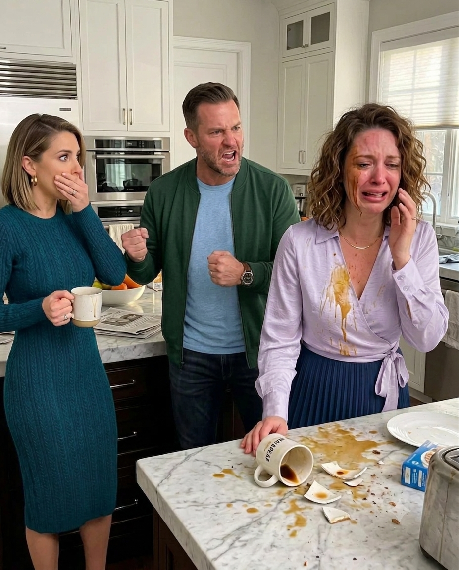 During breakfast, my husband hurled a mug of hot coffee toward me because I refused to hand my bank card to his sister.