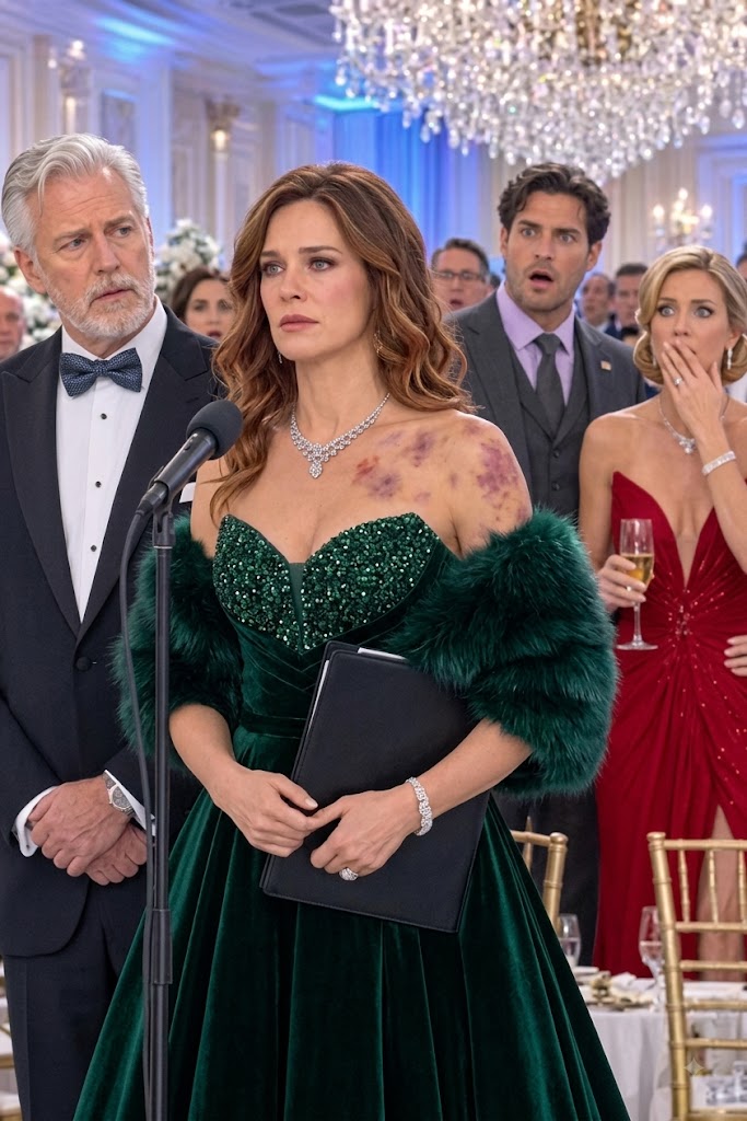 At his company party, my husband struck my shoulder and whispered, “Go home. She belongs beside me tonight.” His mistress stood nearby in a tight red gown, pretending not to hear. I adjusted my dress and said, “No. I think I’ll stay for the announcement.”