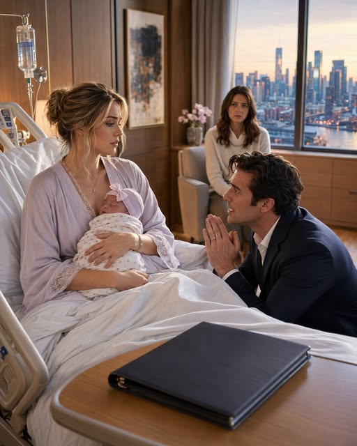Two hours after I gave birth, I waited for my husband to hold our daughter for the first time. Instead, he leaned over my hospital bed and quietly confessed that he already had a son with another woman—and that he refused to put his name on our baby’s birth records. I didn’t scream or beg. I simply looked at the tiny hospital bracelet on my daughter’s wrist and whispered, “Then remember this moment,” because by the next morning, a single folder beside my bed would change everything.