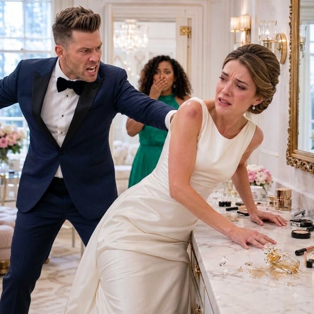 Ten minutes before our wedding ceremony, my fiancé slapped me inside the bridal suite because I refused to sign a financial agreement he had hidden from me. “You’ll sign it, or there won’t be a wedding,” he snapped, then shoved me into the vanity. My cheek swelled and my shoulder bruised beneath my gown. I walked down the aisle anyway. He thought I had surrendered—until he saw my attorney sitting in the front row. - True Stories