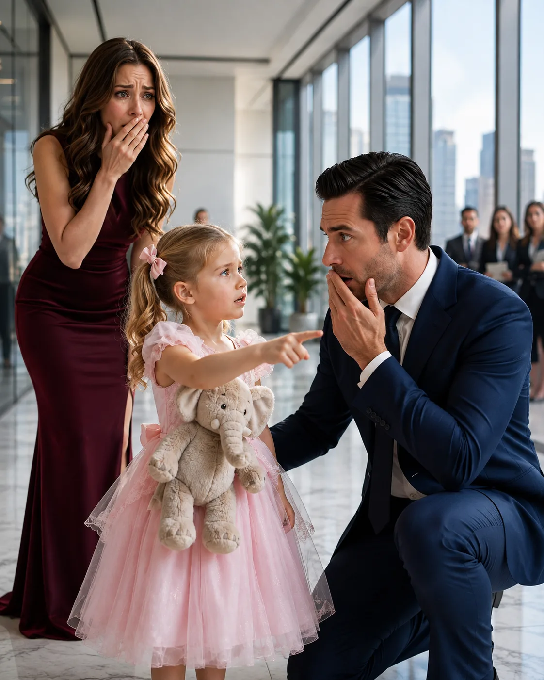 I Brought My 6-Year-Old Daughter to Work Because I Had No One to Watch Her. She Told My Cold Millionaire Boss, “You Should Be My Dad.” Everyone Laughed—Until My Late Husband’s Father Walked In With Legal Papers and Said He Was Taking My Daughter. Two Days Later, We Discovered What He Was Really After