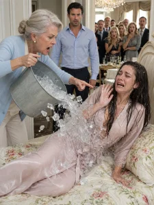 1I Was Sick in Bed With a High Fever When My Mother-in-Law Threw Ice-Cold Water on Me and Screamed, “Stop Pretending! Over 40 Guests Are Waiting for Food!” My Husband Even Locked the Door So I Couldn’t Reach the Hospital.
