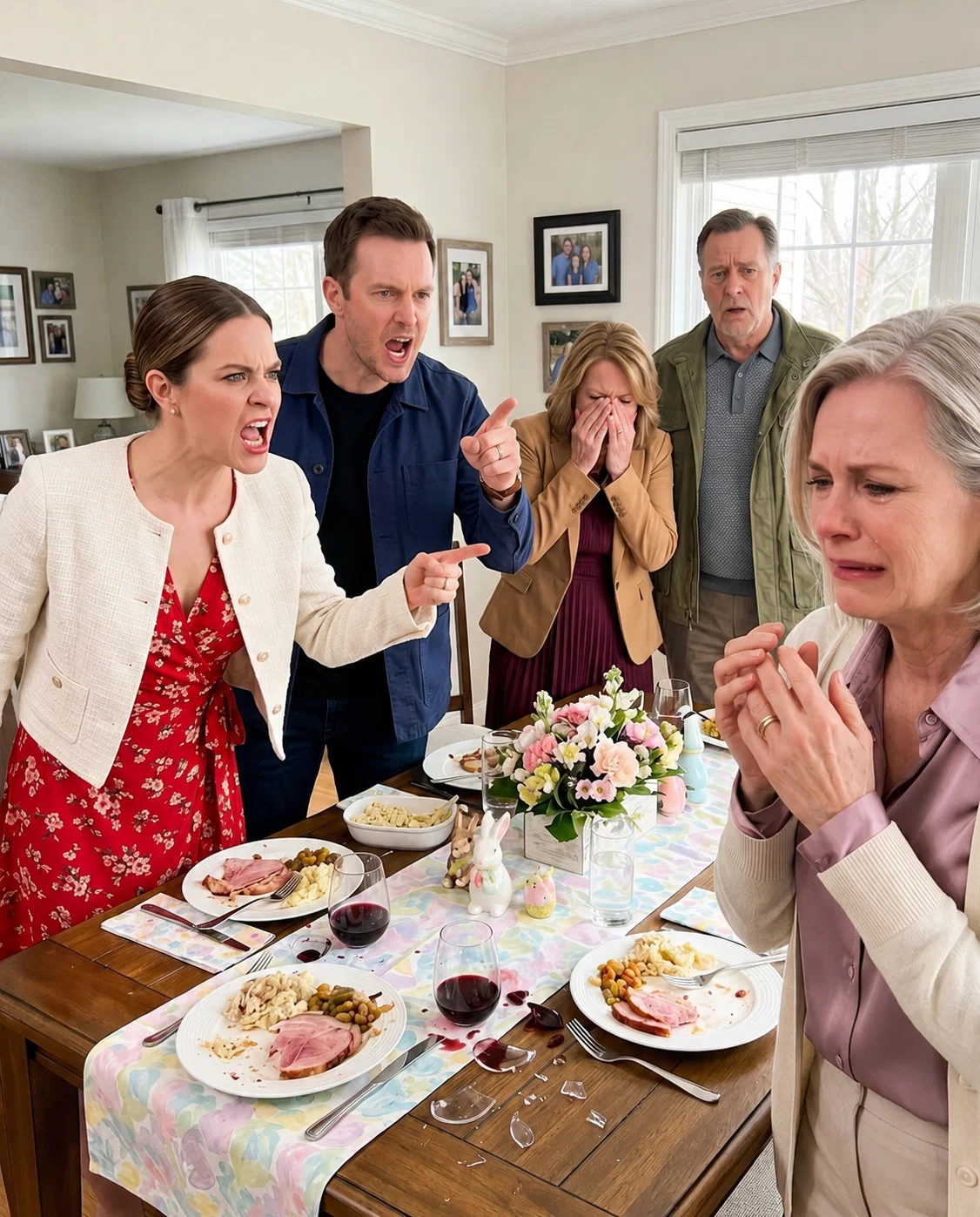 During Easter dinner, my daughter-in-law hurled a wine glass at me after I refused to let her parents move into my house.
