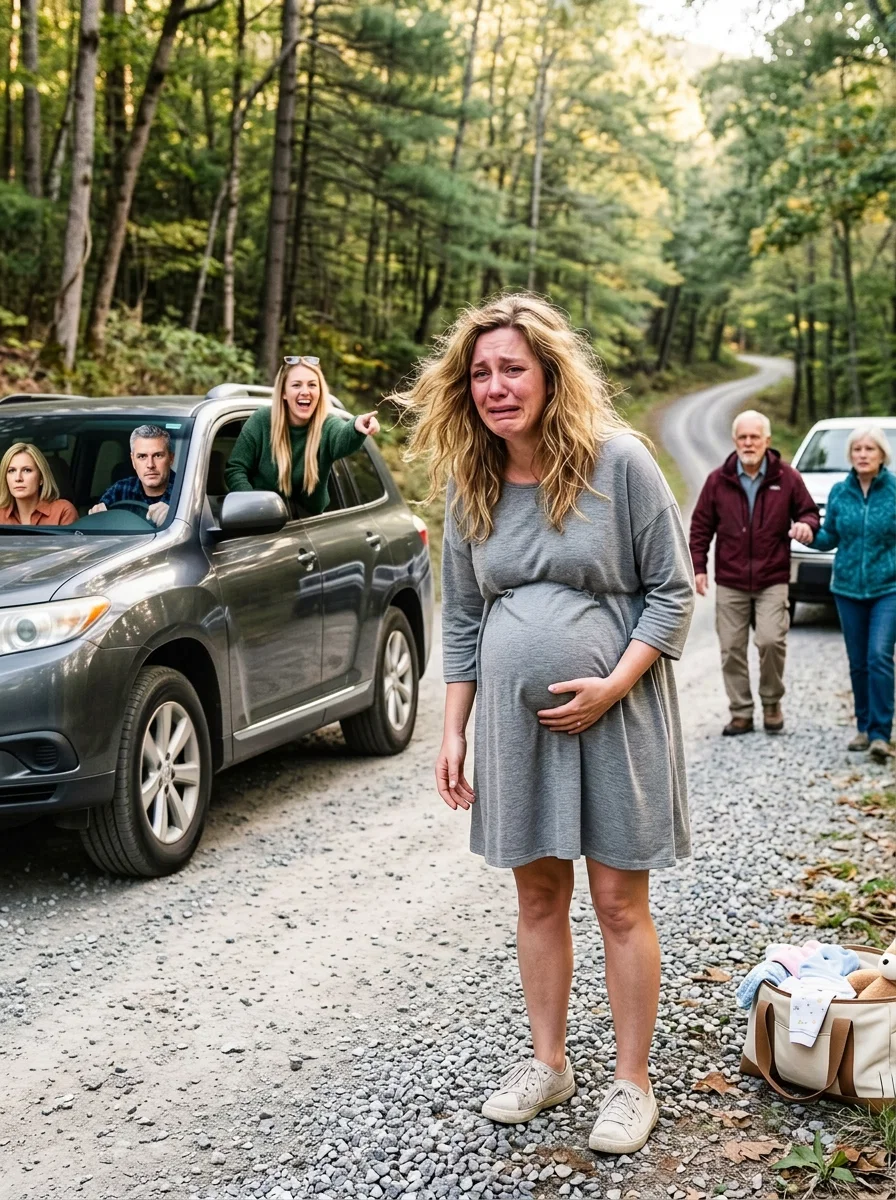 My Parents Left Me Alone Deep in the Forest While I Was Eight Months Pregnant. My Sister Laughed as They Drove Away… But They Never Imagined What Would Happen Next.