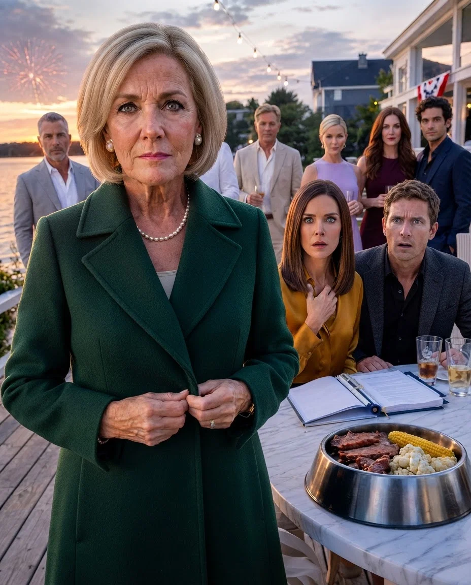 At my July Fourth cookout, my daughter-in-law dumped my meal into the dog’s bowl and m0cked me. I calmly replied, “Soon everyone will know who owns this property.” Minutes later, her confident smile disappeared completely.