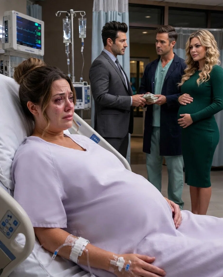 The night before I gave birth, I overheard my husband secretly offer the doctor $500,000 to make sure I died during delivery so he could start a new life with his five-month-pregnant mistress. I pretended to be asleep—but by the next day, his plan had completely backfired.