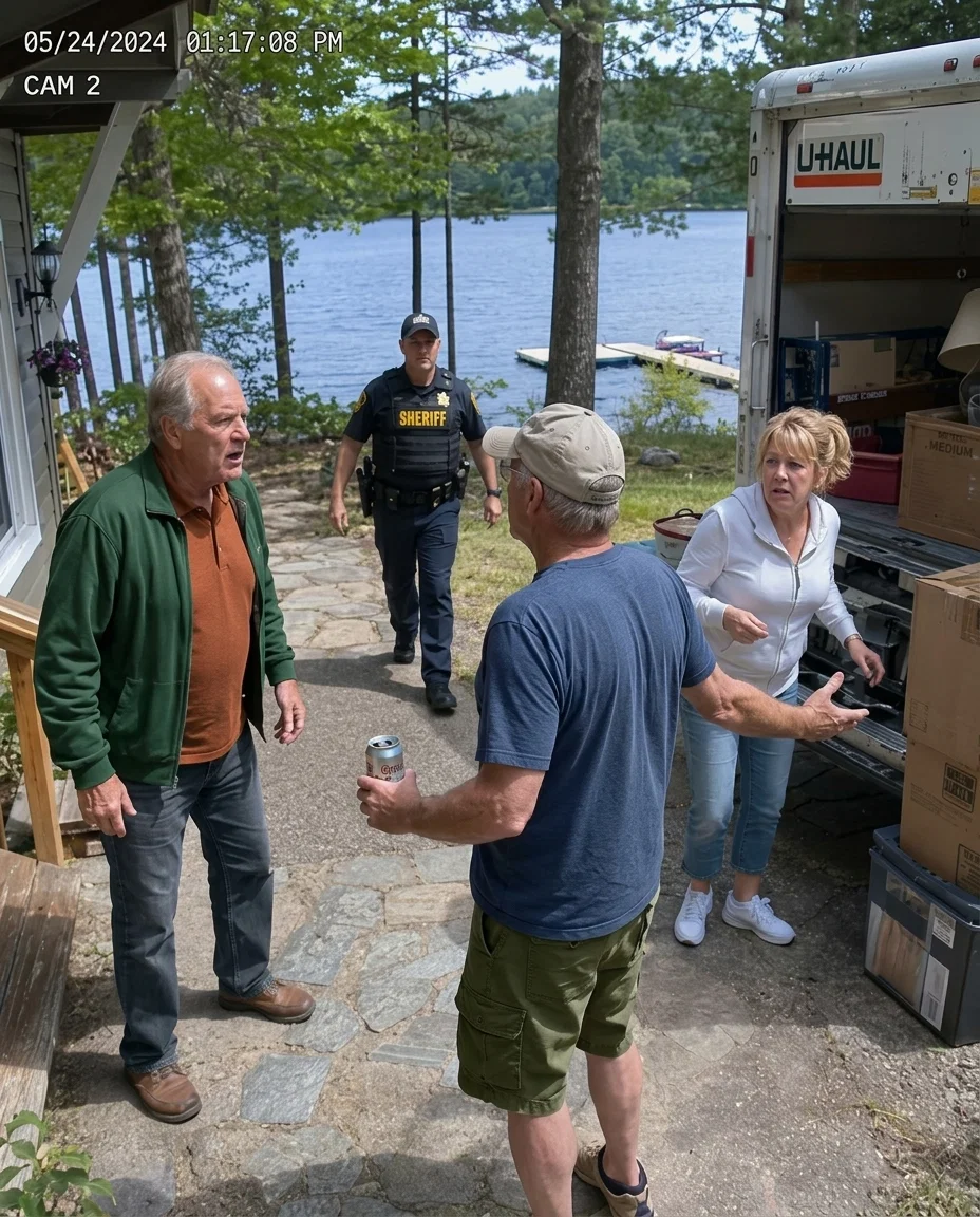 I drove up to repair my late wife’s lake cabin… and found my son-in-law’s parents unloading a U-Haul into it.