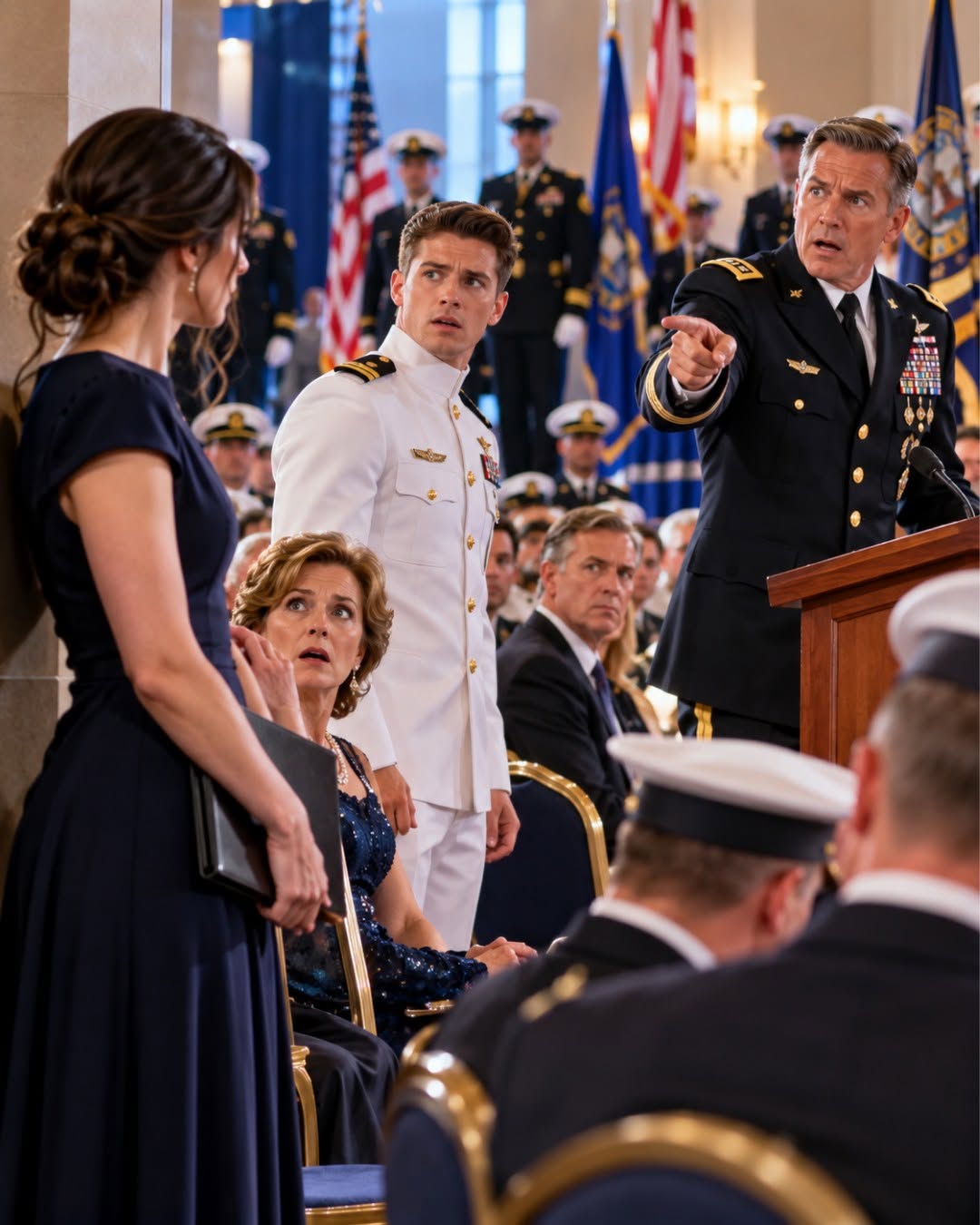 MY BROTHER SPENT SIX YEARS TELLING EVERYONE I HAD WASHED OUT OF THE NAVY, SO I STOOD SILENTLY IN THE BACK OF HIS SEAL CEREMONY—UNTIL THE MAJOR GENERAL SAW ME, FORGOT HIS MICROPHONE WAS ON, AND SAID, “OH WOW, YOU ACTUALLY CAME?” WHAT DID HE KNOW ABOUT ME?
