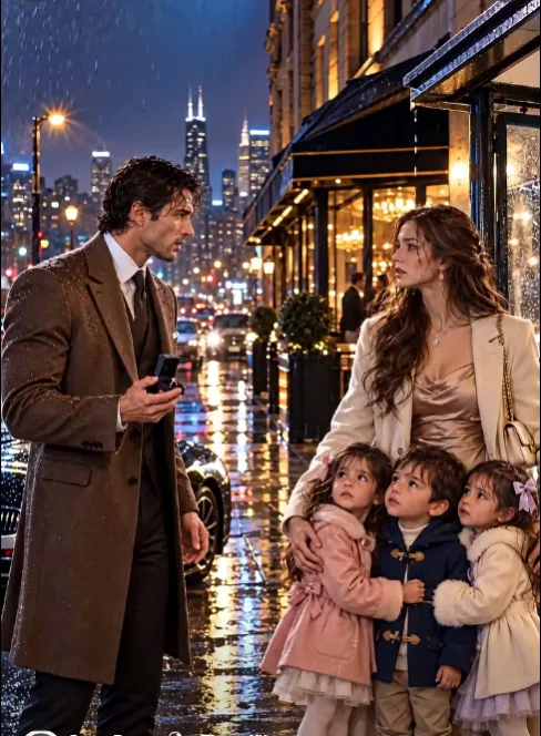 LESS THAN AN HOUR BEFORE PROPOSING TO ANOTHER WOMAN, I SAW MY EX-WIFE STANDING IN THE CHICAGO RAIN WITH THREE CHILDREN WHO HAD MY EYES—AND WHEN I LEARNED THEY WERE THREE YEARS OLD, ONE QUESTION DESTROYED EVERYTHING I THOUGHT I KNEW ABOUT OUR DIVORCE: WHY HAD GRACE KEPT THEM FROM ME?