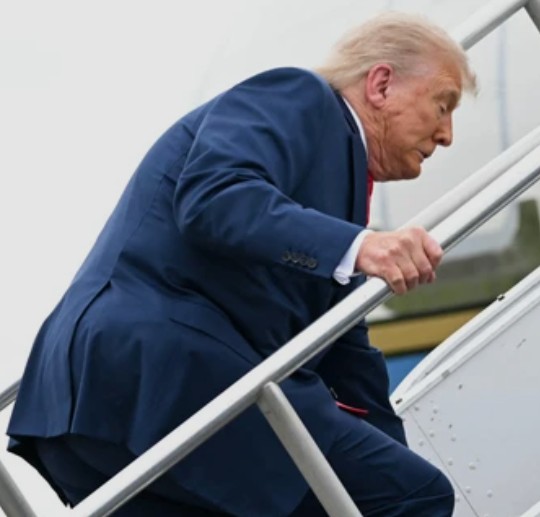 Trump Air Force One Fall Claims Unverified.