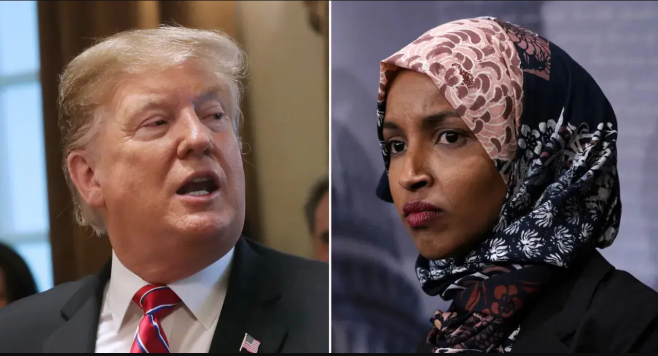 Trump Escalates Criticism of Ilhan Omar While Aboard Air Force One