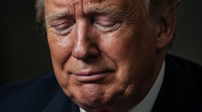 Donald Trump, with tears in his eyes make the sad announcement… See more