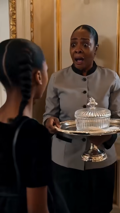 Nobody paid attention when the maid quietly hummed a song while serving drinks at a luxury gala.