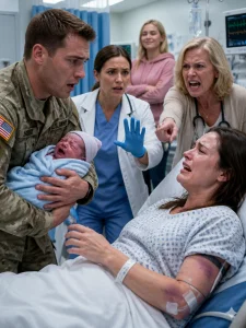 After eight months of military service, I returned home to find my newborn son burning with fever and my wife collapsed beside his crib, bruises covering her arms. My mother sneered, “She needed discipline,” while my sister added, “And the baby is her problem.”