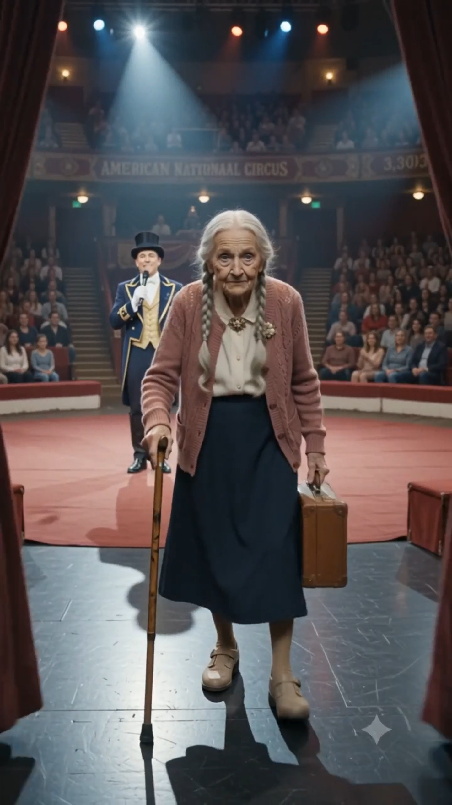 Full : Everyone burst out laughing when the 84-year-old woman performed her circus act.