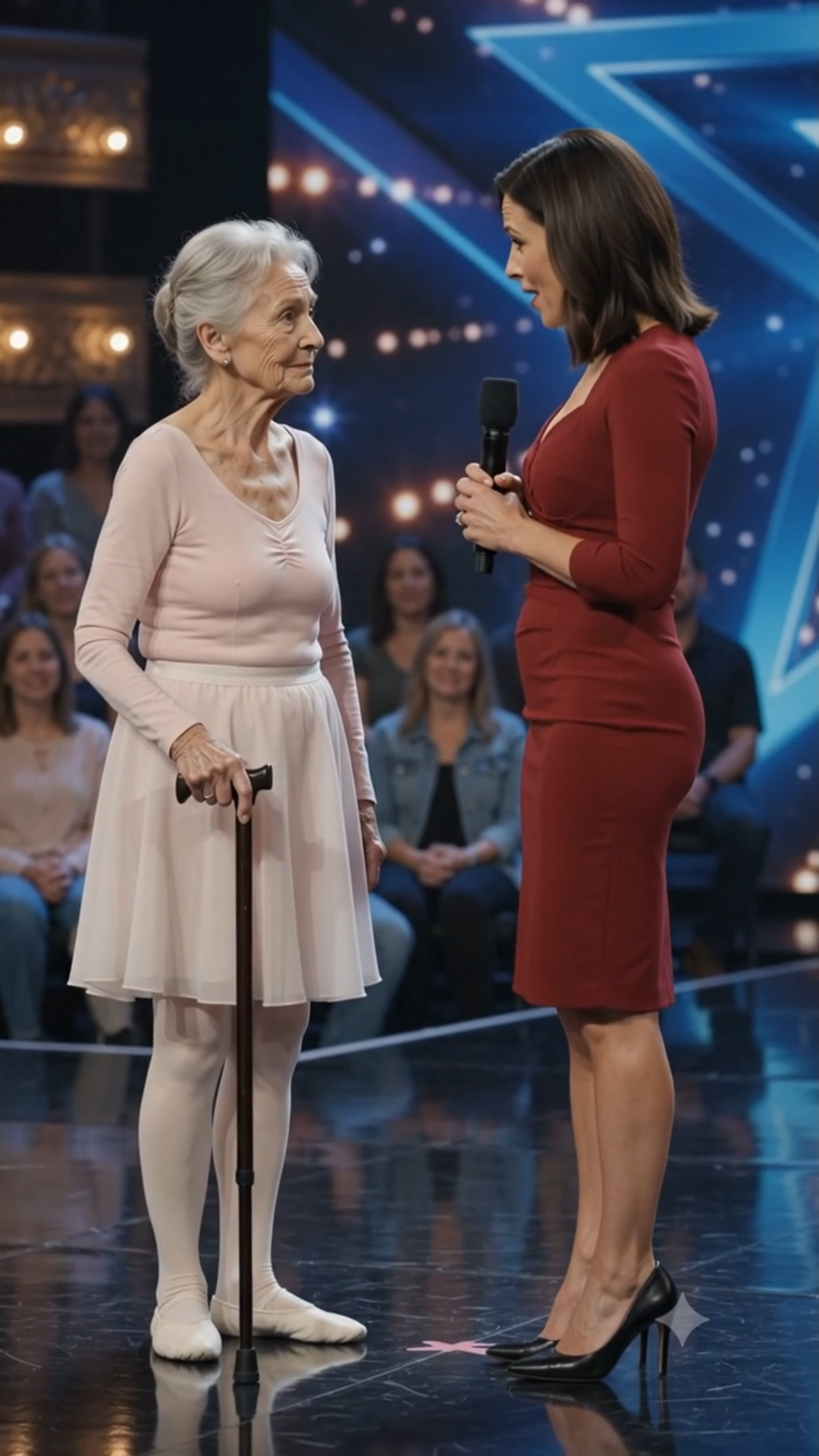 Full: D.The judges thought it was a joke... until she put down her cane!