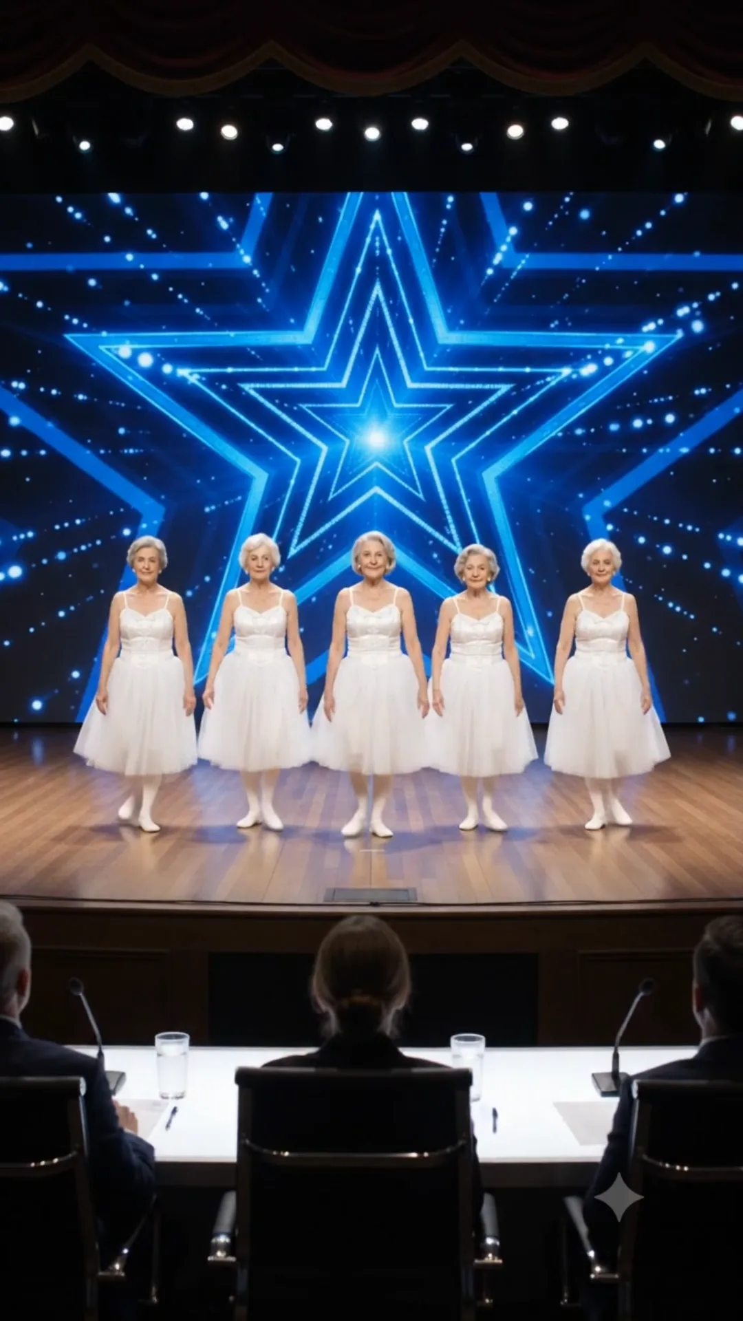 FULL: VH-FIVE ELDERLY WOMAN IN WHITE TUTUS