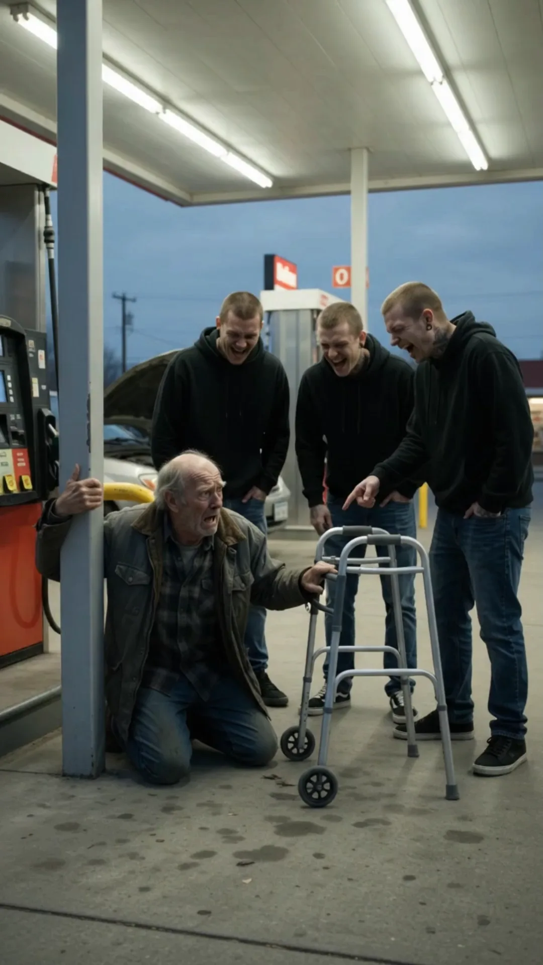 Full: D. THREE BULLIES KICKED A DISABLED OLD MAN’S WALKER — THEN THEY MESSED WITH THE WRONG MAN