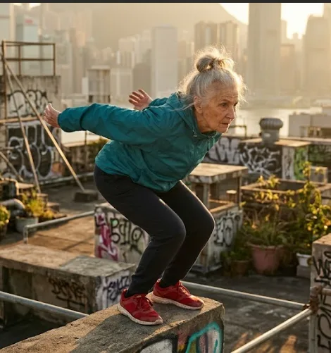 Full: D. THEY LAUGHED AT THE OLD WOMAN—UNTIL SHE APPROACHED THE STARTING LINE