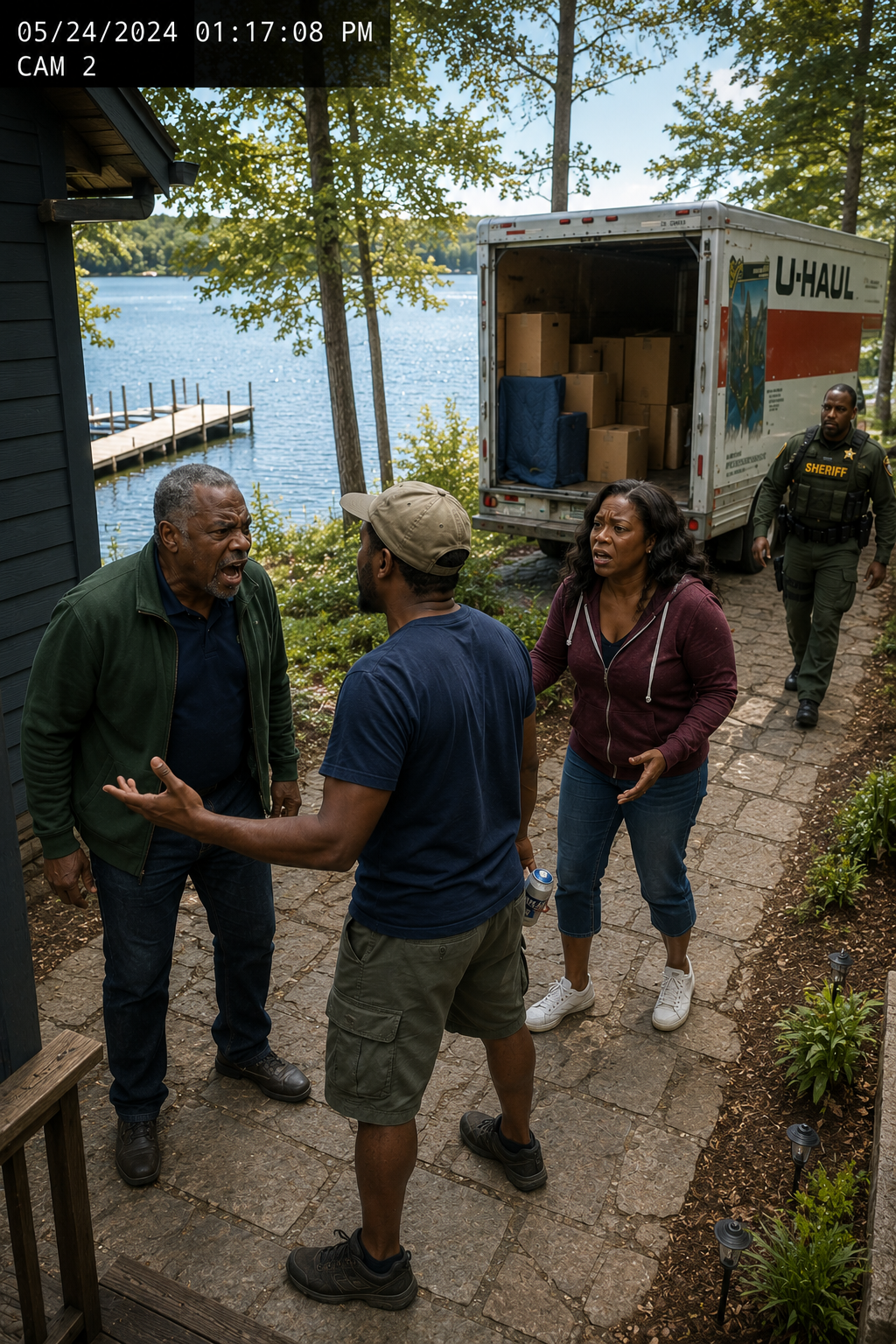 I drove up to repair my late wife’s lake cabin… and found my son-in-law’s parents unloading a U-Haul into it.