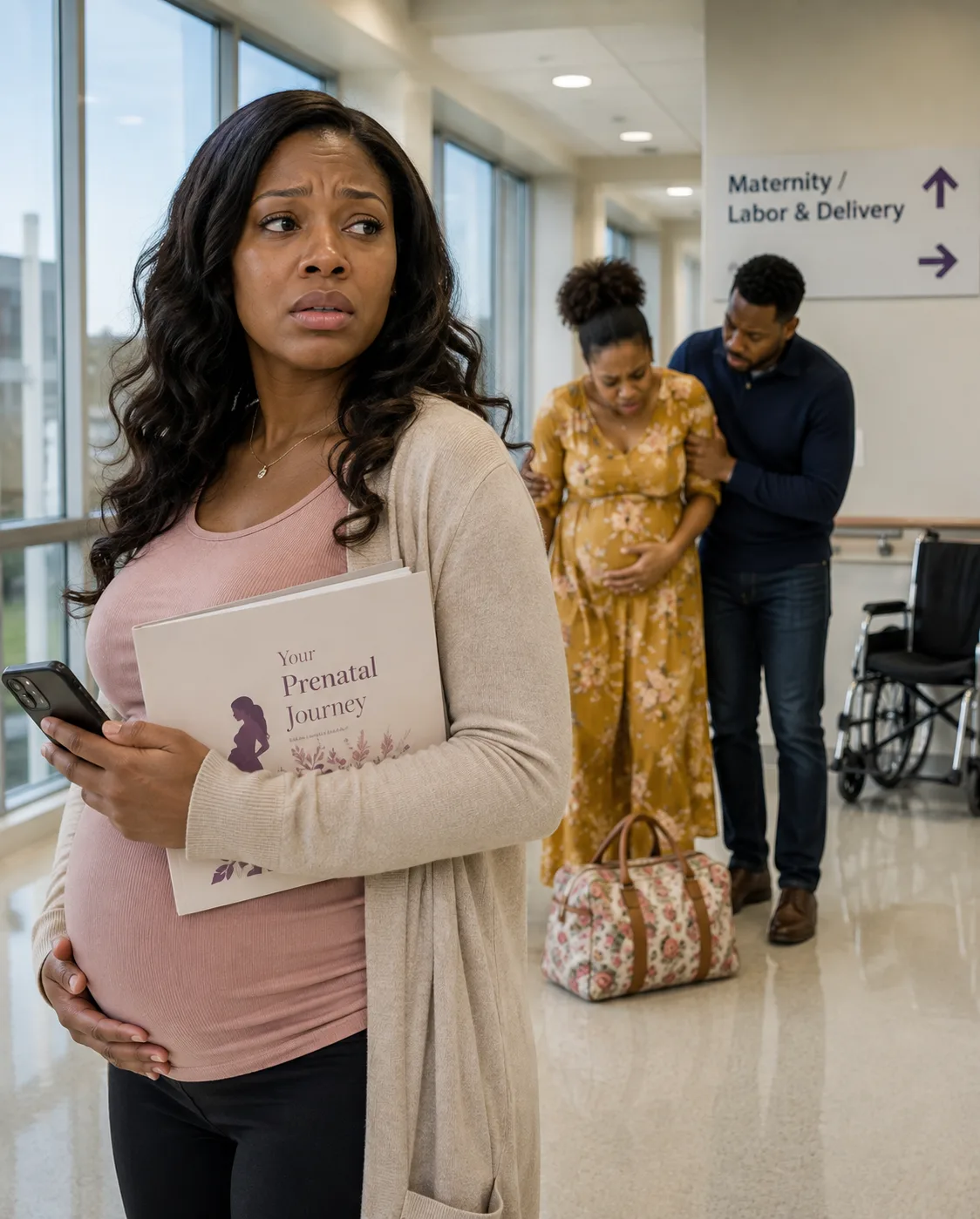 My husband said he was flying to Denver for work, so I went to my prenatal appointment alone. While waiting outside maternity triage, I saw him rushing down the hall with one arm around a heavily pregnant woman