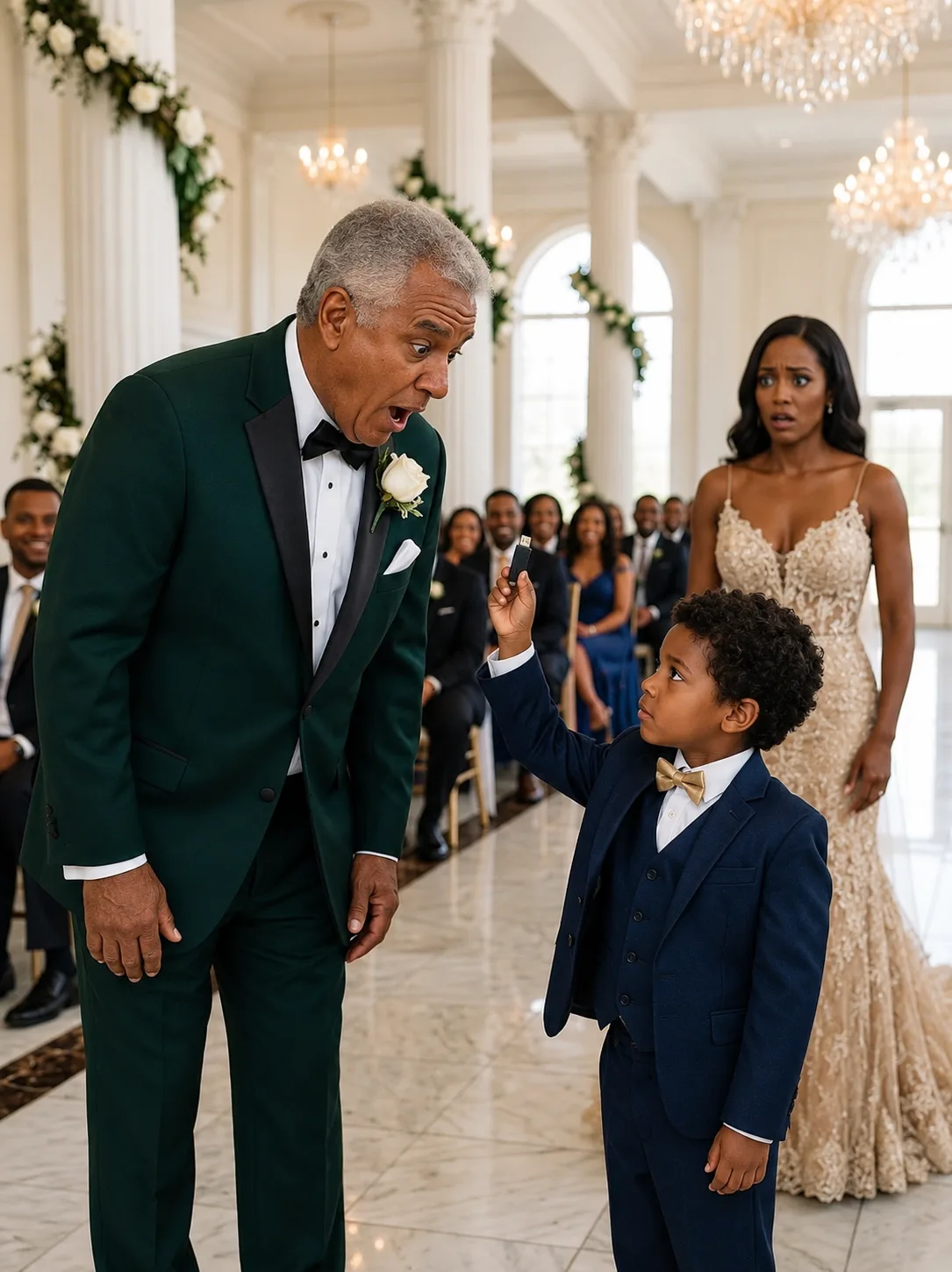 I was about to marry the woman I had left my family for—a mistress thirty years younger than me. But just before I walked down the aisle, my three-year-old grandson grabbed my hand and whispered, “Grandpa, she hit Mommy.” Then he pointed at my young bride-to-be and pulled a USB drive from his pocket. What I saw on that drive exposed a lie powerful enough to destroy the woman I was moments away from marrying.