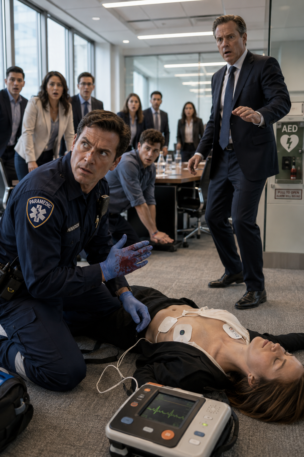 "I Collapsed in a Meeting and My Heart Stopped While My Boss Told Everyone 'She Wants Attention' and Ordered Them Not to Touch Me. The Paramedic Who Saved My Life Recognized Him Instantly — Because He'd Personally Certified Him in CPR Six Weeks Earlier."