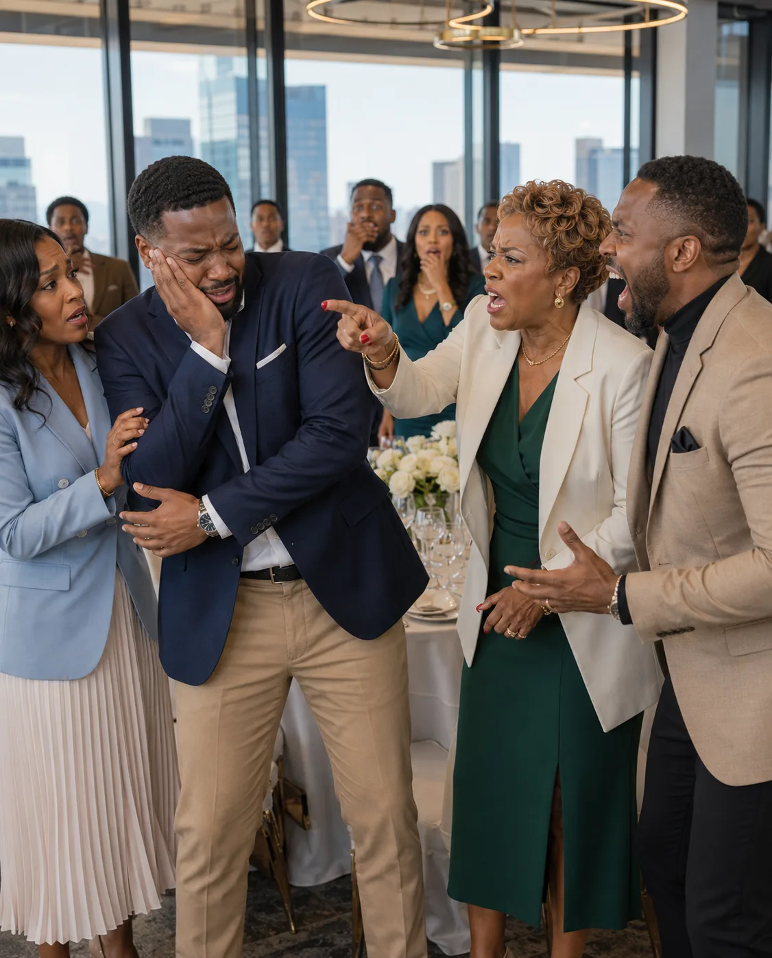 At the company dinner, I accidentally bumped into my boss’s mother. She sl.apped me in front of everyone and yelled, “Watch where you’re going, you nobody!”