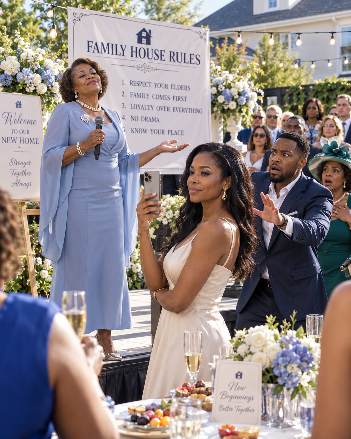 "My Mother-in-Law Unveiled a Banner of 'House Rules' at My Own Housewarming Party — Curfews, Chores, No Locking My Bedroom Door. She Had No Idea I Was Already Recording Every Word for My Lawyer."