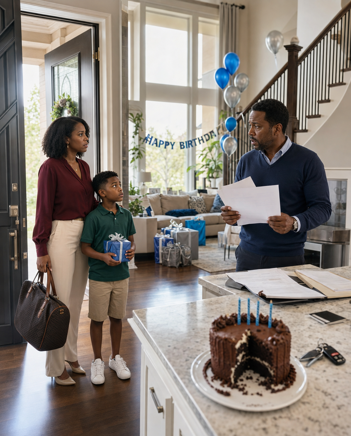For eight birthdays, my husband left our son for another woman. By the ninth, I stopped waiting. When he finally returned home, the house was empty—and one sealed envelope revealed something he never saw coming.