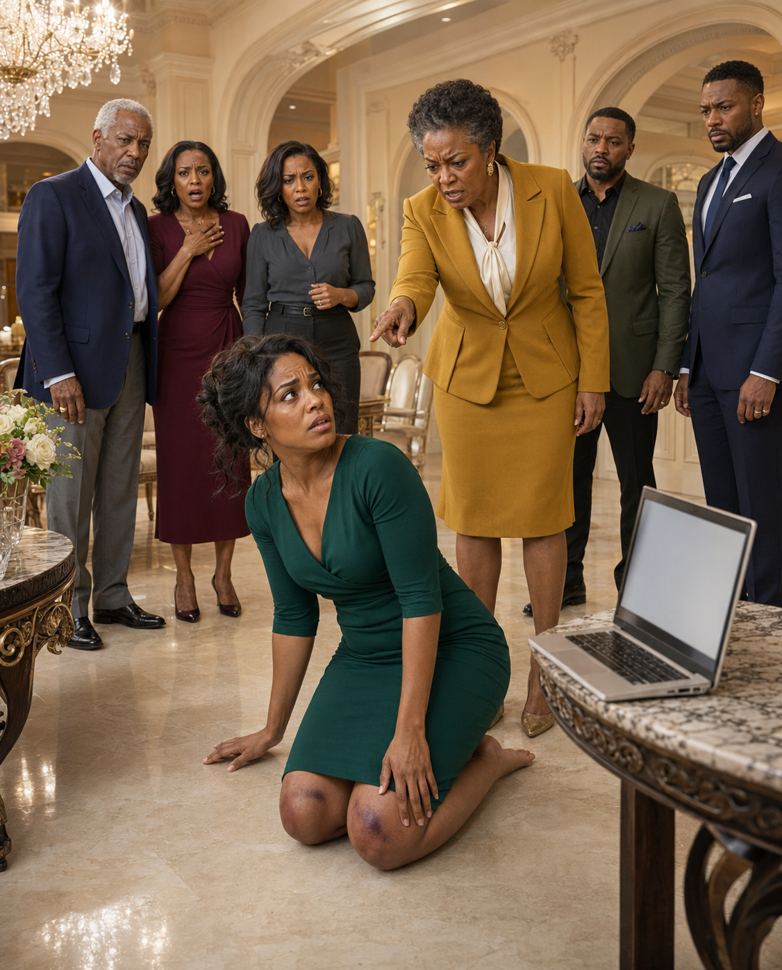 My mother-in-law left me on my knees in front of the family and ordered me to apologize for refusing to give her access to my paycheck.