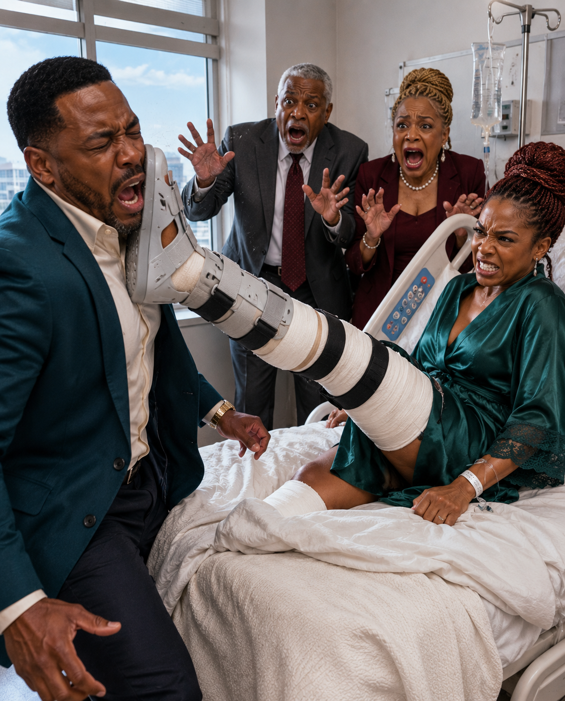 My in-laws br0ke my leg, and my husband said, “Let her learn to obey.” Three days later, they came to the hospital just to m0ck me, but I stayed silent, pulled out a recording, and called my lawyer… never imagining that the police were already searching the house.