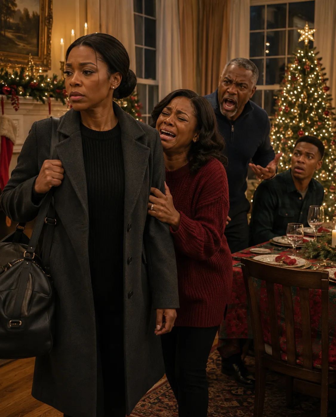 At Christmas Eve dinner, my parents told me to move out and start being independent while my brother laughed in my face. I quietly reached for my bag to leave—until my mom panicked