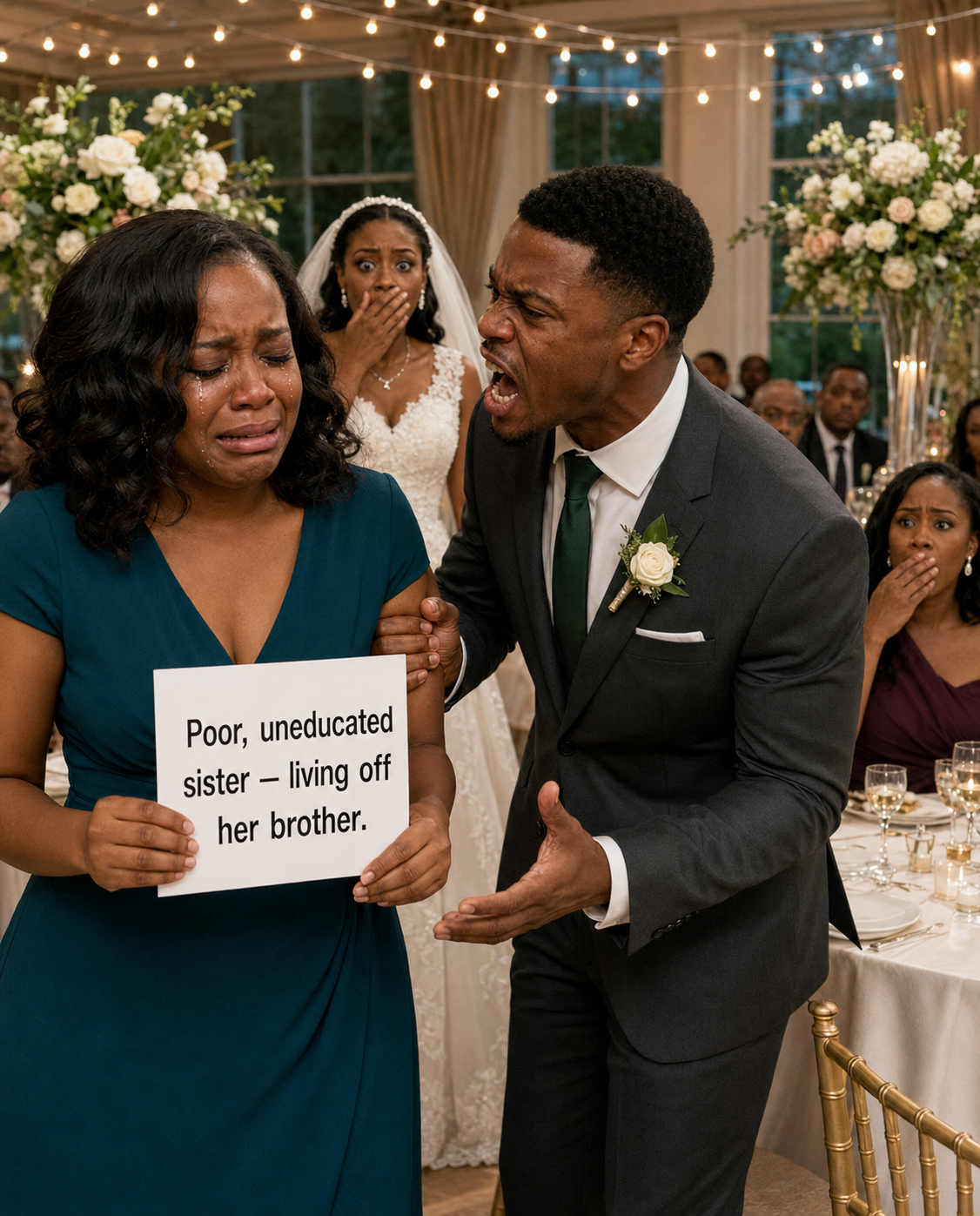 After spending years helping to raise my younger brother, I arrived at his wedding with a heart filled with joy. Then I saw the cruel message on my place card, and the bride’s family began to laugh.