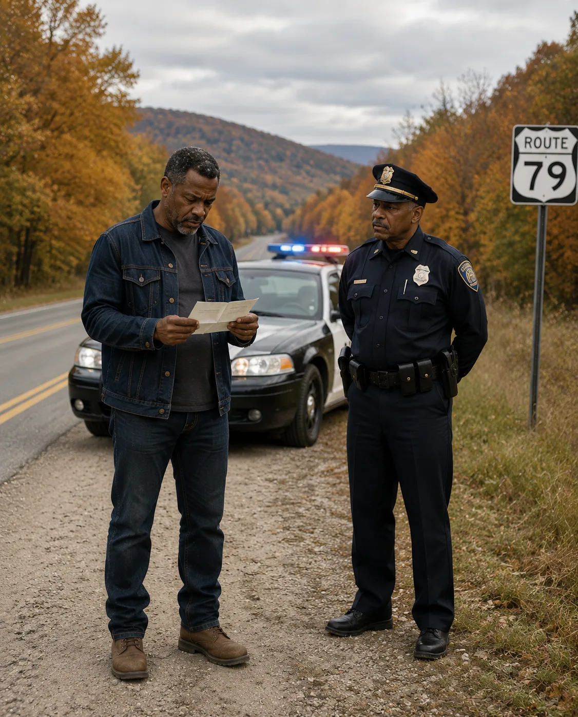 My wife was pulled over for speeding, but after checking her license, the officer asked me to step outside. His expression hardened. “Sir, listen carefully. Don’t  go home tonight. Find somewhere safe.” I stared at him. “Why? What happened?” He lowered his voice. “I can’t explain it here, but what I found is serious. Very serious.” Then he slipped a note into my hand. The moment I read it, everything I believed about my life changed.