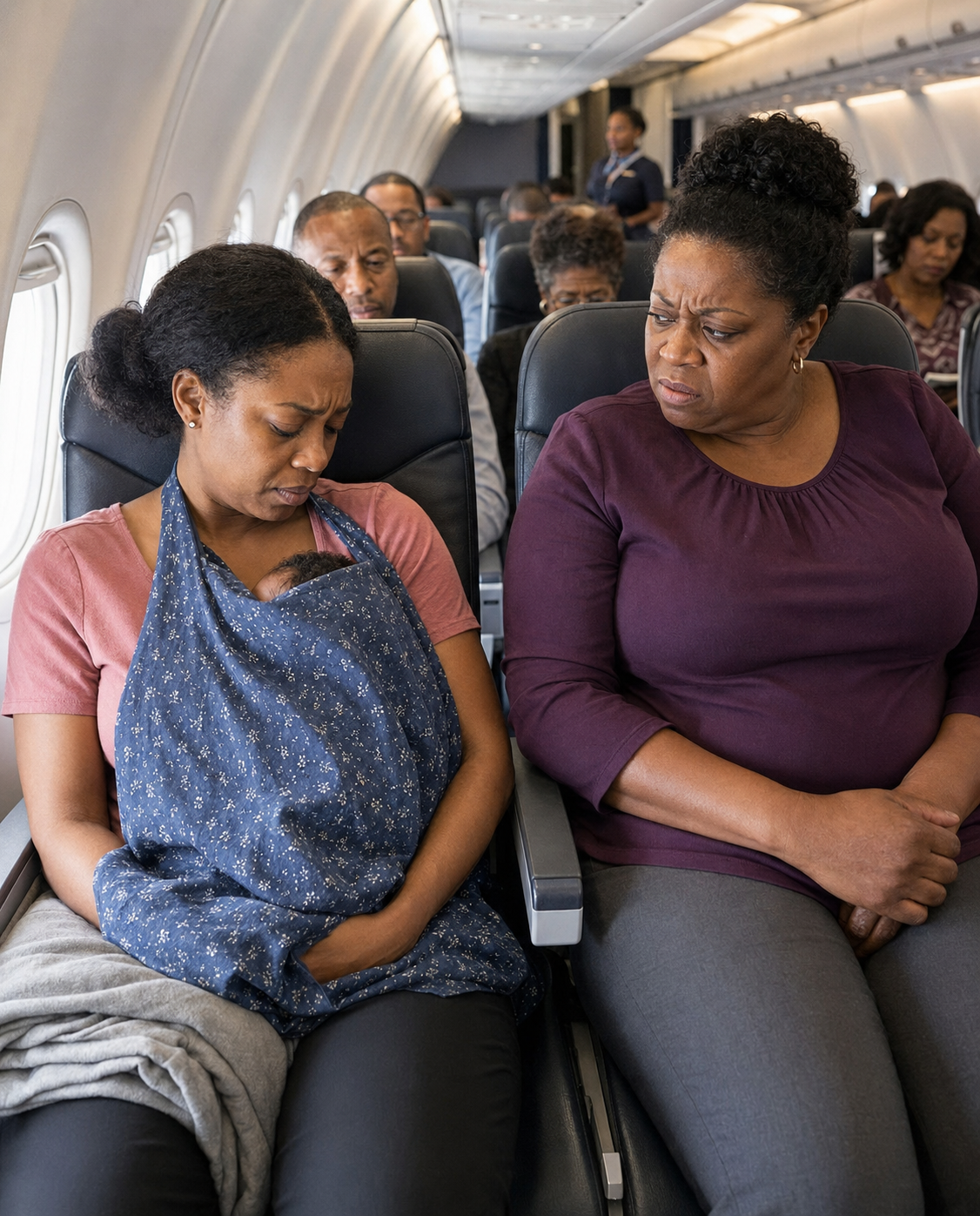 I Was Breastfeeding My 5-Month-Old Baby When the Woman Sitting Next to Me on the Plane Said, ‘Lock Yourself in the Toilet’ – Then My Older Daughter Put Her in Her Place