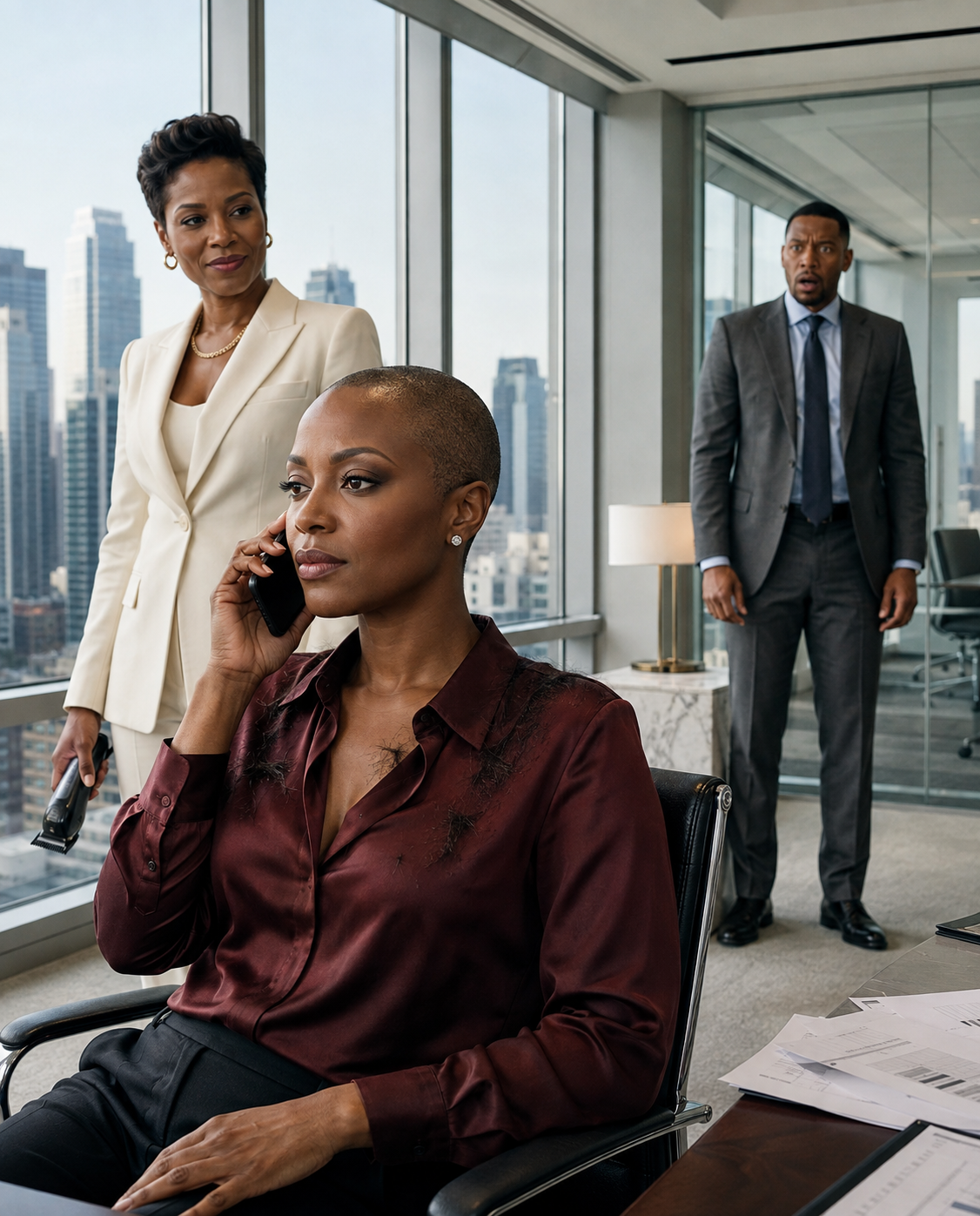 When I looked in the mirror and saw my head, I didn’t scream. I calmly picked up my phone and called my CEO husband. “You have five minutes,” I said. “Tell your mistress to come here, apologize for what she did, or your entire world ends today.”