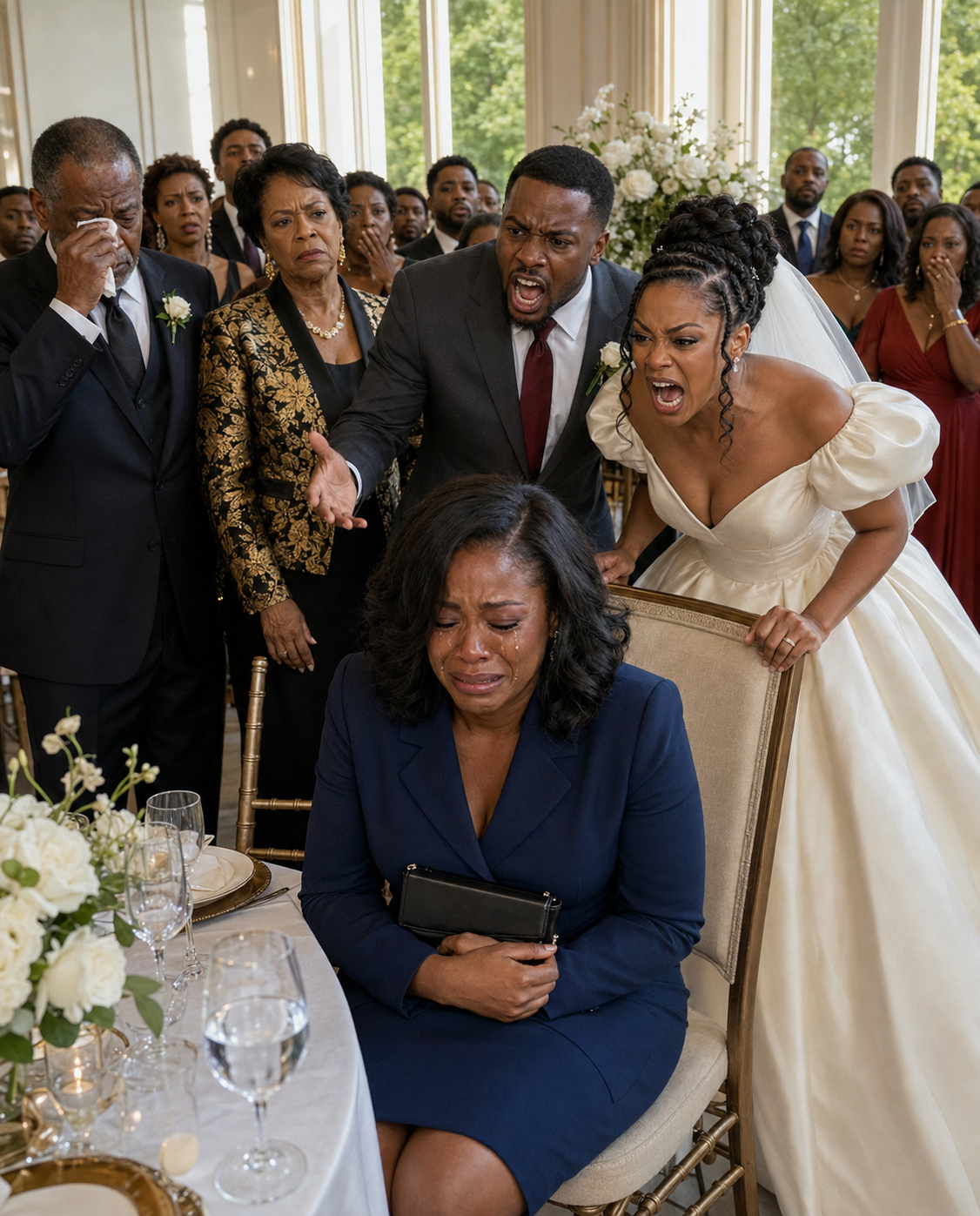 When my sister pulled away my chair and said, “This table is for family, not you,” I quietly left. Then Grandma stood, followed by aunts and cousins until the groom demanded, “What did you do?”