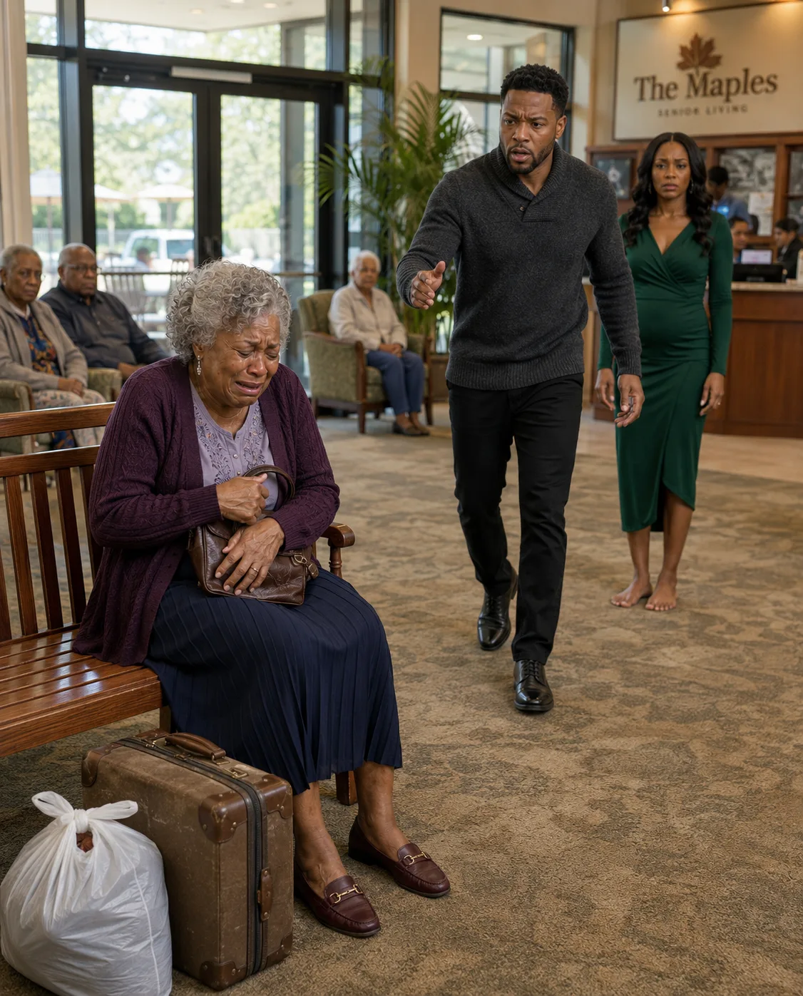 My parents told Grandma they were taking her out for lunch. Three hours later, a nursing facility called me. Her suitcase was waiting in their lobby, and my parents had disappeared. I drove 190 miles to bring her home. She fastened her seatbelt, looked directly at me, and said, “Don’t call them. I’ll tell you exactly where to drive.”