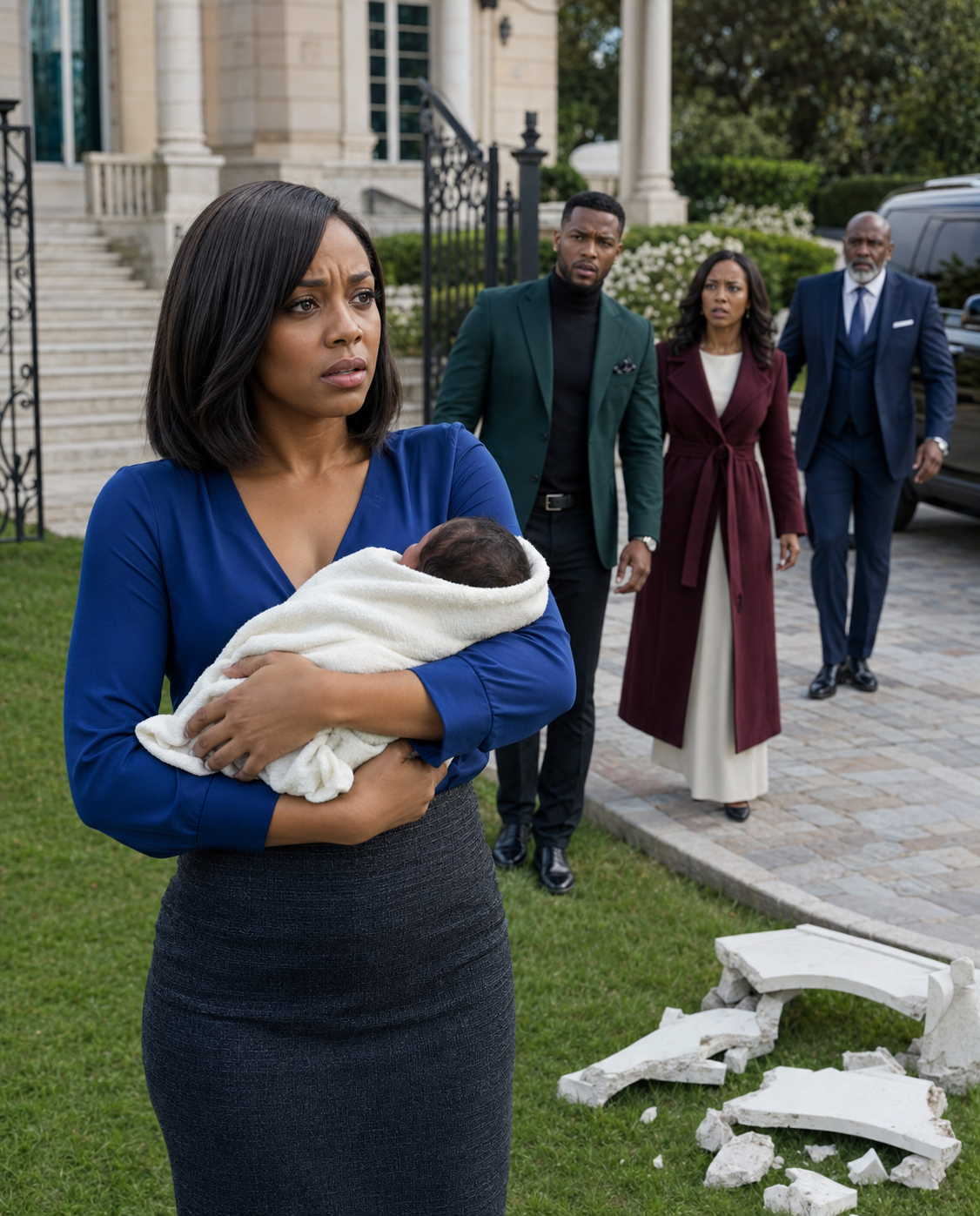 After discovering my husband’s affair, he destroyed our baby’s crib and ordered us out. His mistress wore my jewelry. Then three cars arrived, and his confident smile vanished when the chairman called me his daughter.
