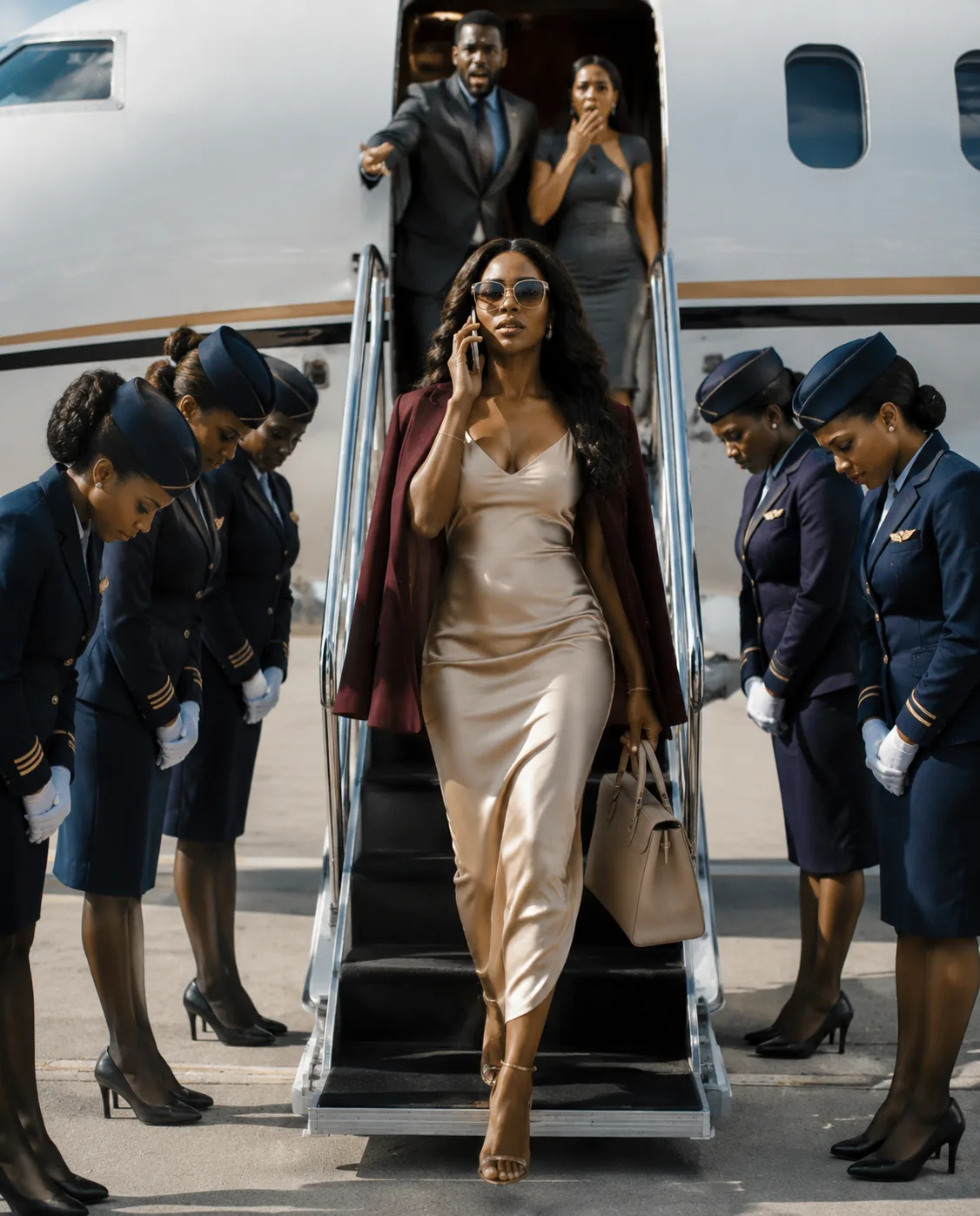 My CEO husband took the whole company on a private-jet trip. His secretary took my seat, and he let it happen. I smiled and got off. The crew bowed: “Ma’am, should we cancel the flight?” Seconds later, I made him lose face—and everything…